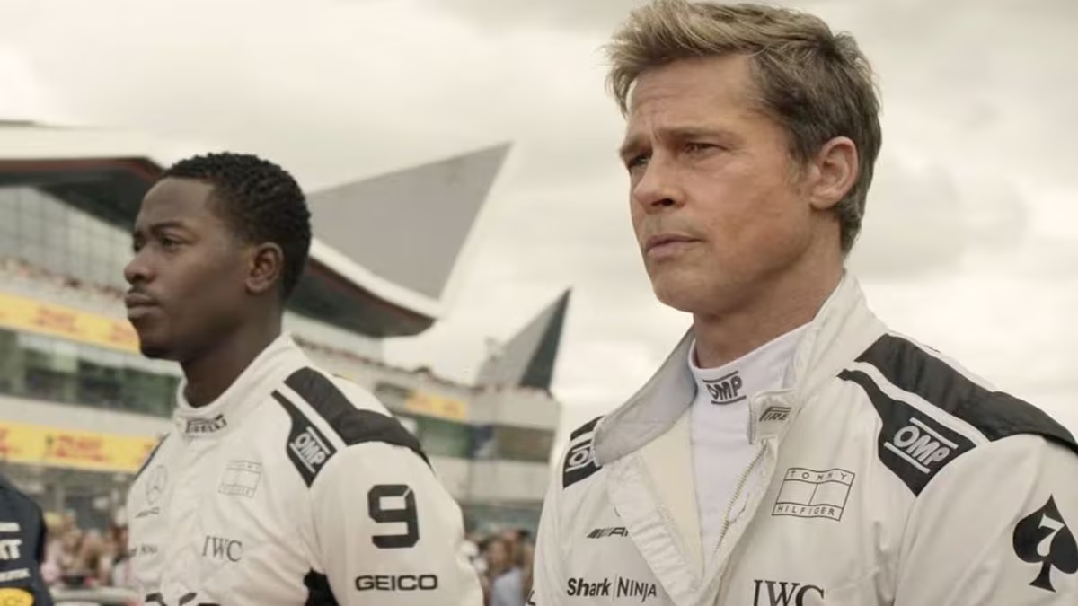 Damon Idris and Brad Pitt in a still from upcoming film 'F1'