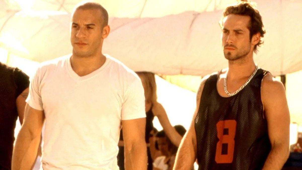 Vin Diesel and Johnny Strong in a still from 'The Fast and the Furious'