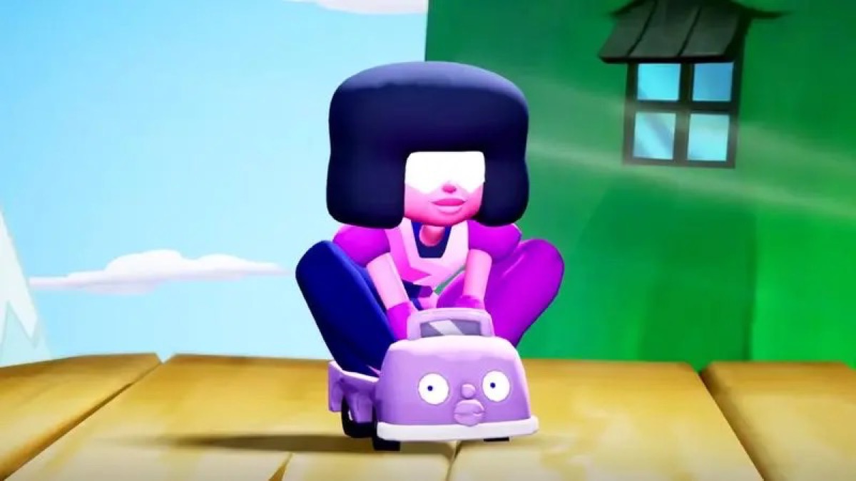 Garnet rides a mini car in "Multiversus"