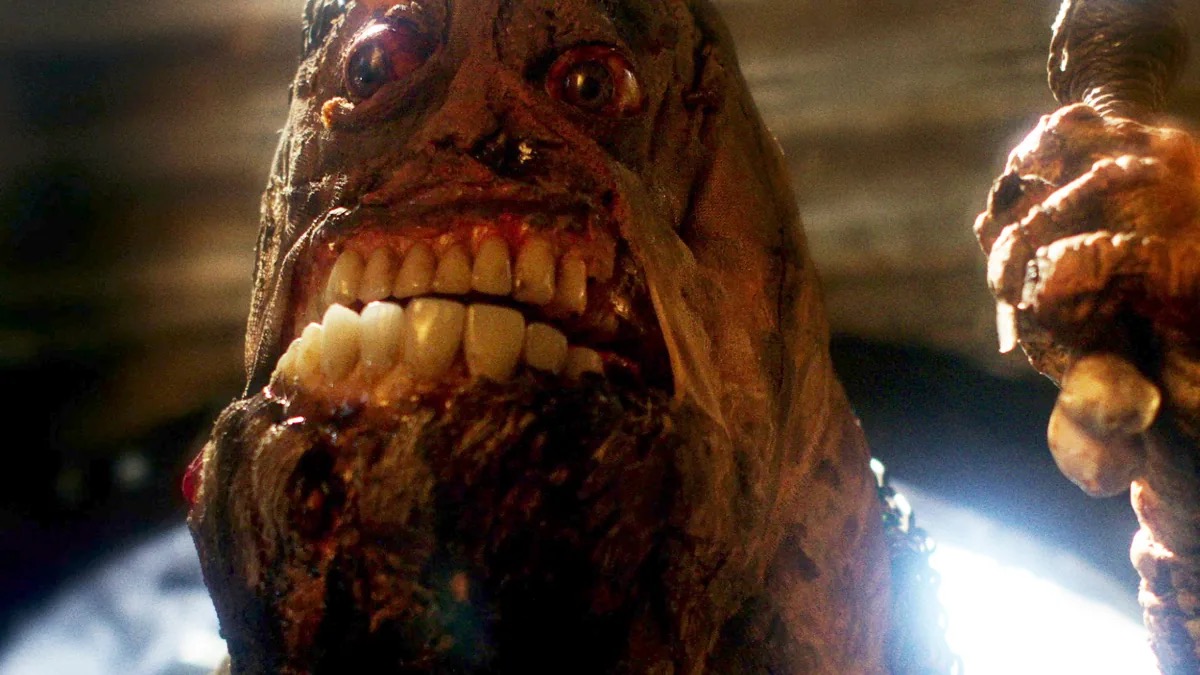 A grotesque monster grimaces in "Mad God" 