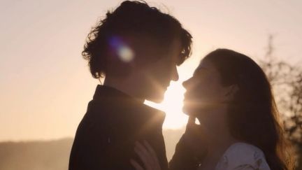 Jane Grey and Guildford Dudley, played by Emily Bader and Edward Bluemel, in the final scene of My Lady Jane