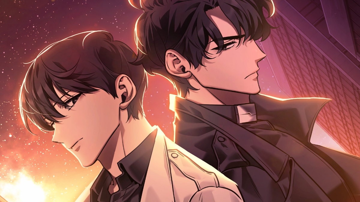 Kim Dokja and Yoo Jonghyuk from the cover of Omniscient Reader's Viewpoint Webtoon