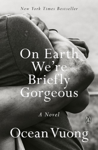 Cover art for "On Earth We're Briefly Gorgeous" featuring people embracing