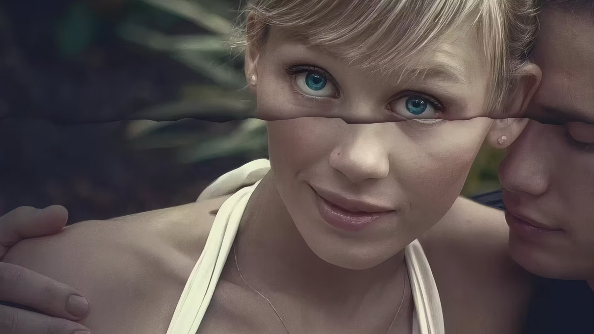 A young blonde woman looks at the camera in a photo in "Perfect Wife- The Mysterious Disappearance of Sherri Papini"