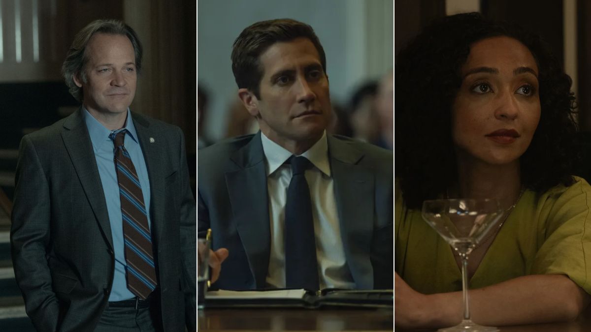 Peter Sarsgaard, Ruth Negga, and Jake Gyllenhaal in Presumed Innocent