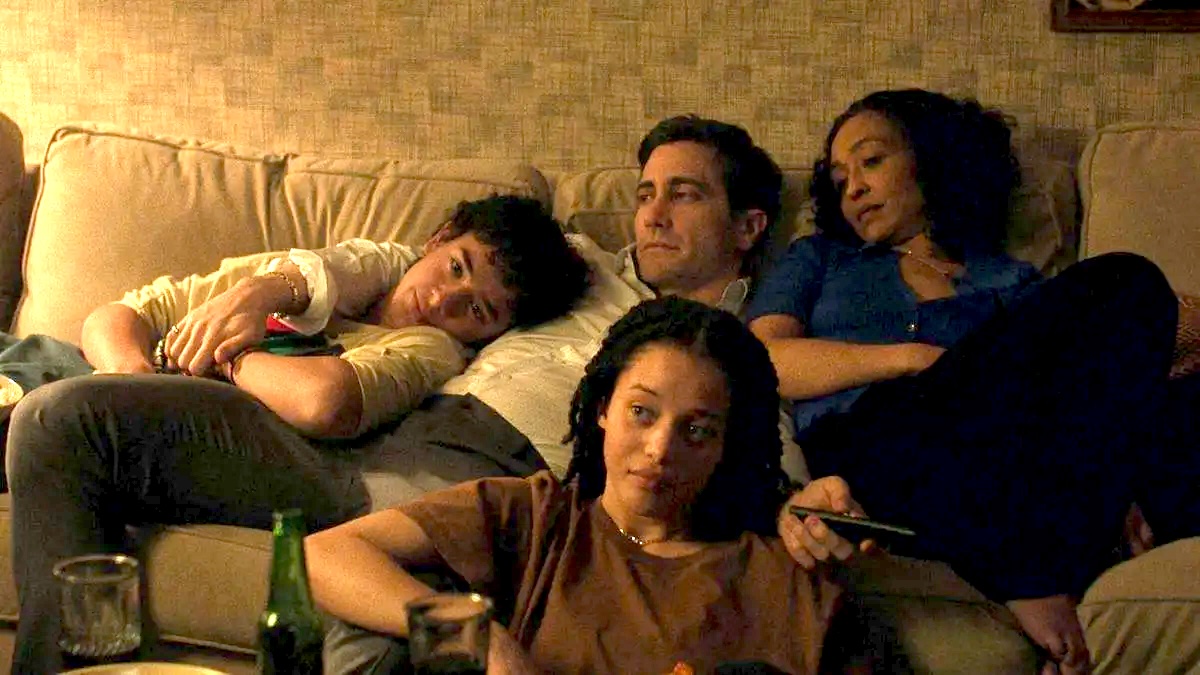 The Sabich family sits on their couch at home in Presumed Innocent season 1