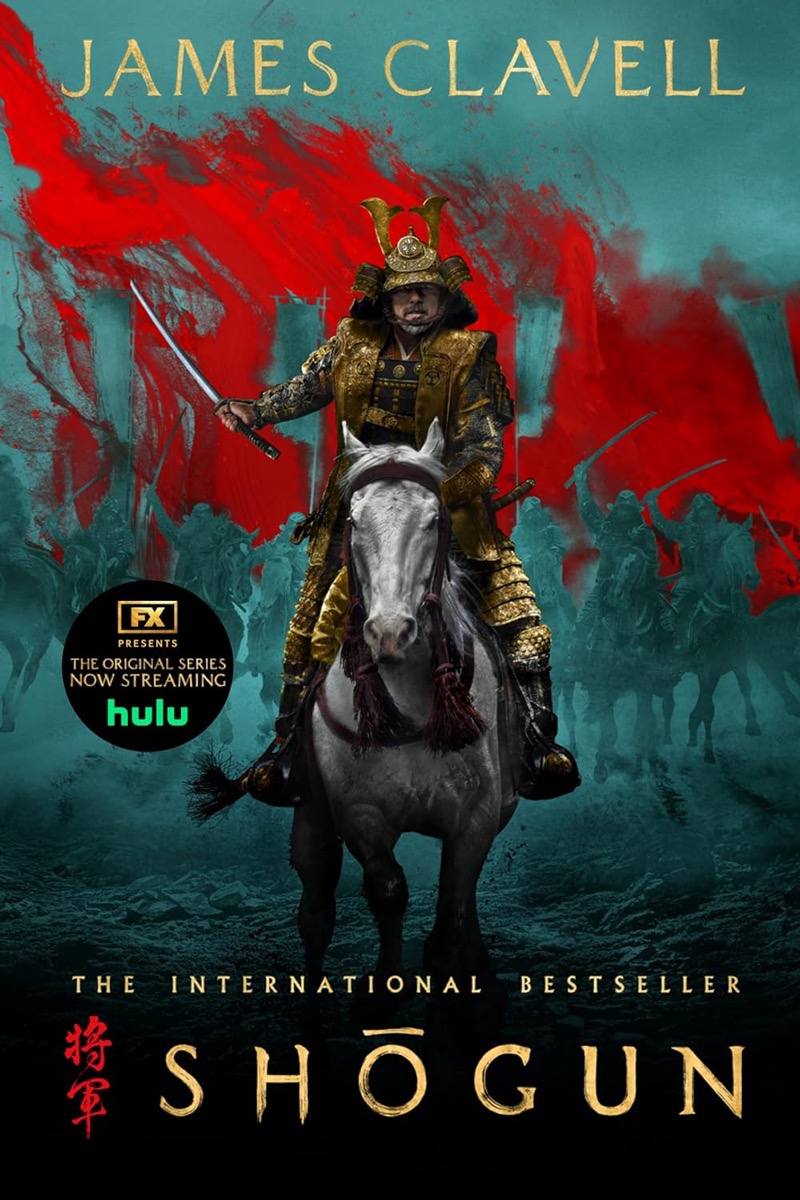 Cover art for "Shogun" featuring a samurai warlord on a horse