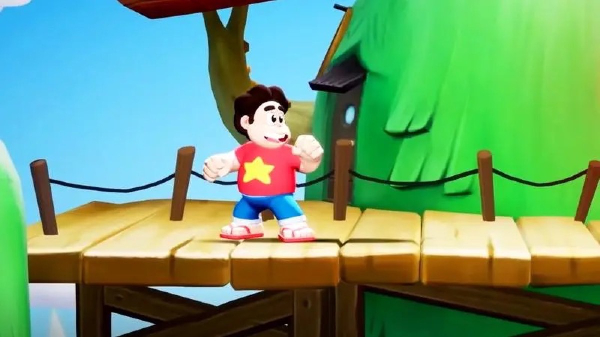 Steven Universe stands on a treehouse in "Multiversus"