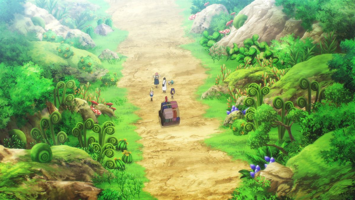 Team Natsu heading to Magia Dragon Guild in Fairy Tail: 100 Years Quest Episode 1