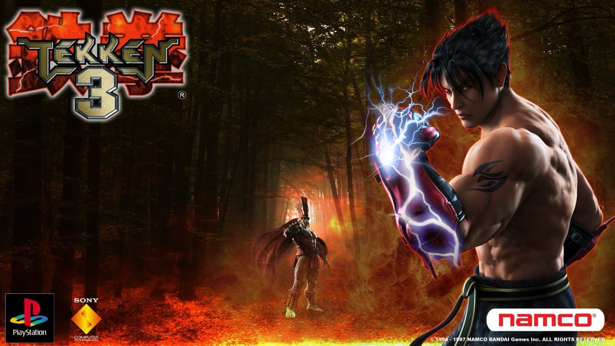 A young fighter takes his stance with a glowing fist in "Tekken 3"