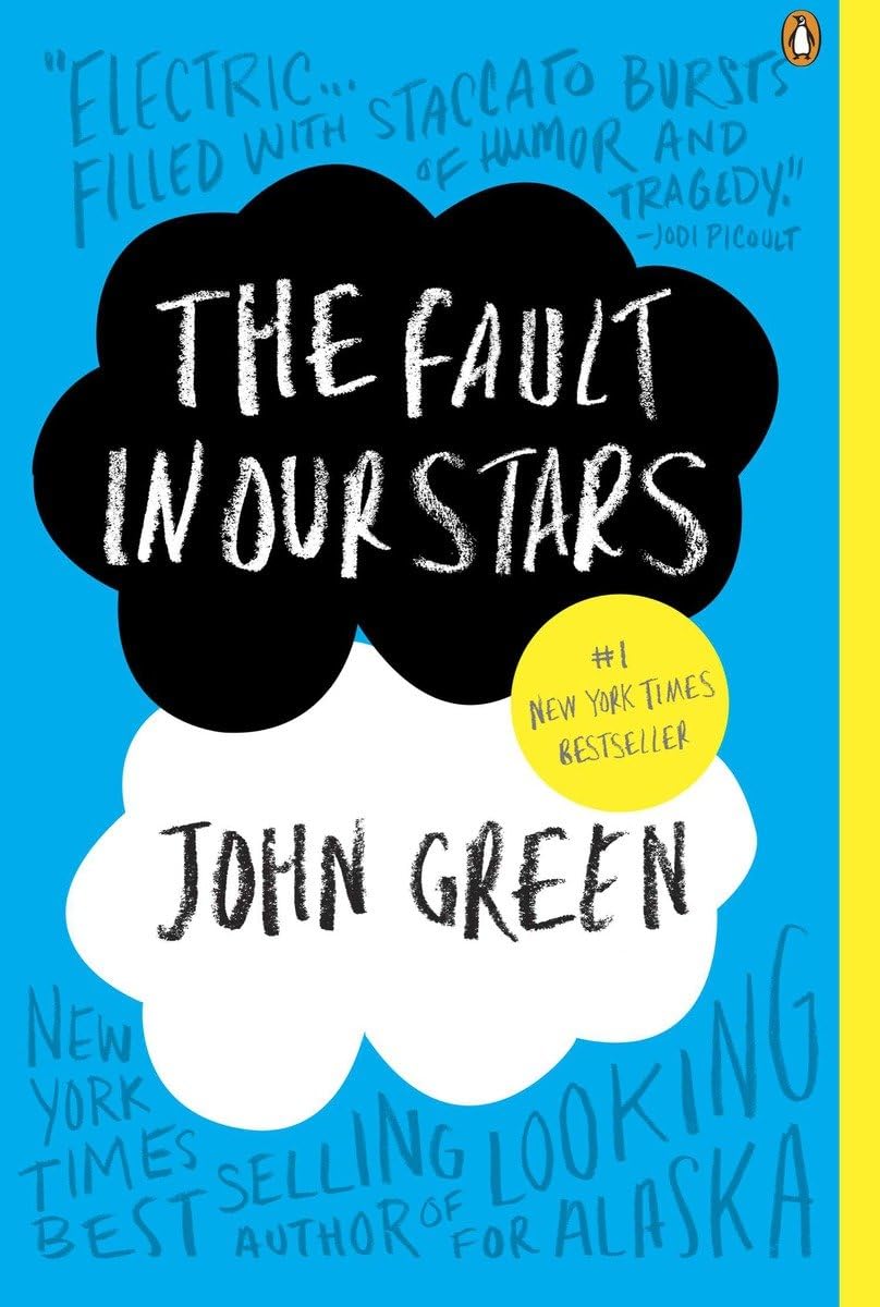 Cover art for "The Fault In Our Stars" showing black and white clouds