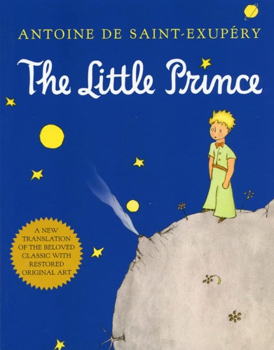 cover art for "The Little Prince" featuring a boy standing on a small moon 