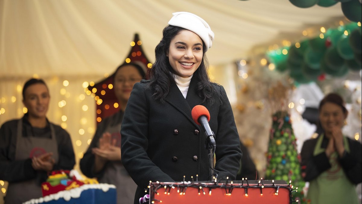 Vanessa Hudgens gives a speech in The Princess Switch 2: Switched Again