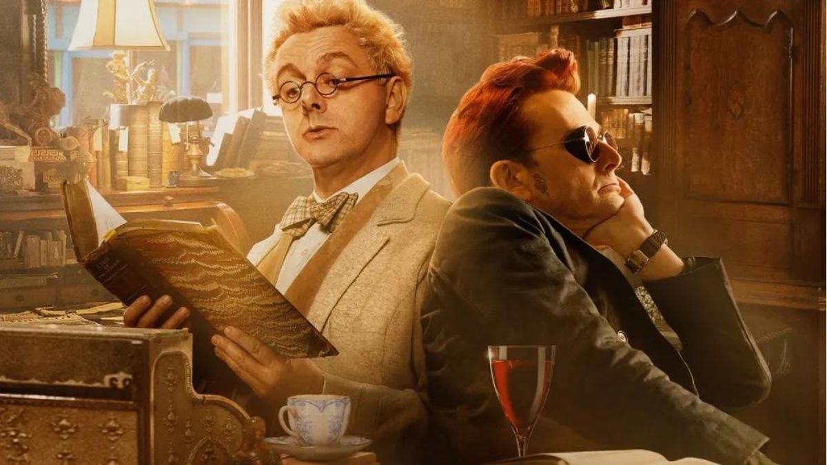 Aziraphale (Michael Sheen) and Crowley (David Tennant) in a promo poster for 'Good Omens' S2