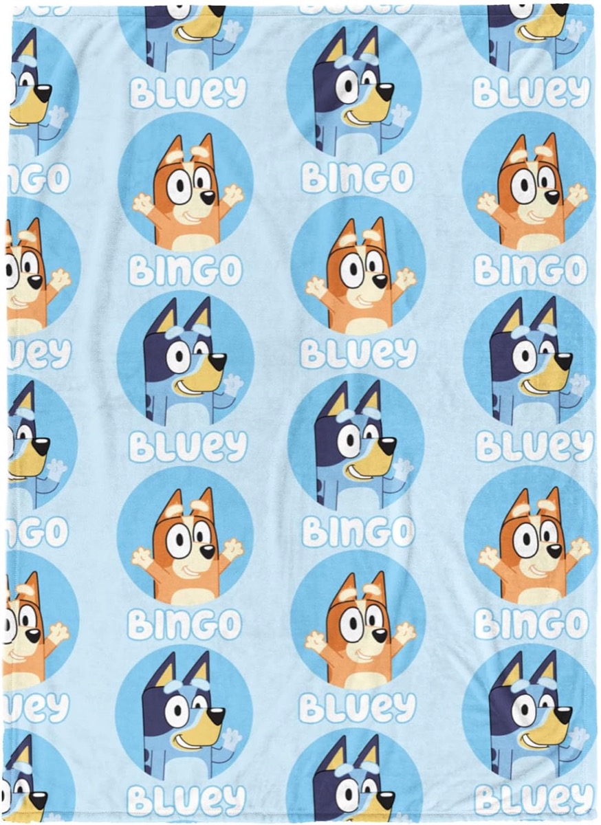 Bluey and Bingo throw blanket