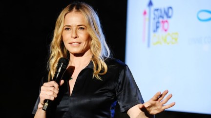 Chelsea Handler speaking onstage.