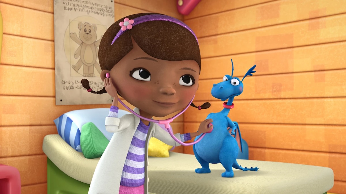 doc mcstuffins taking care of a toy