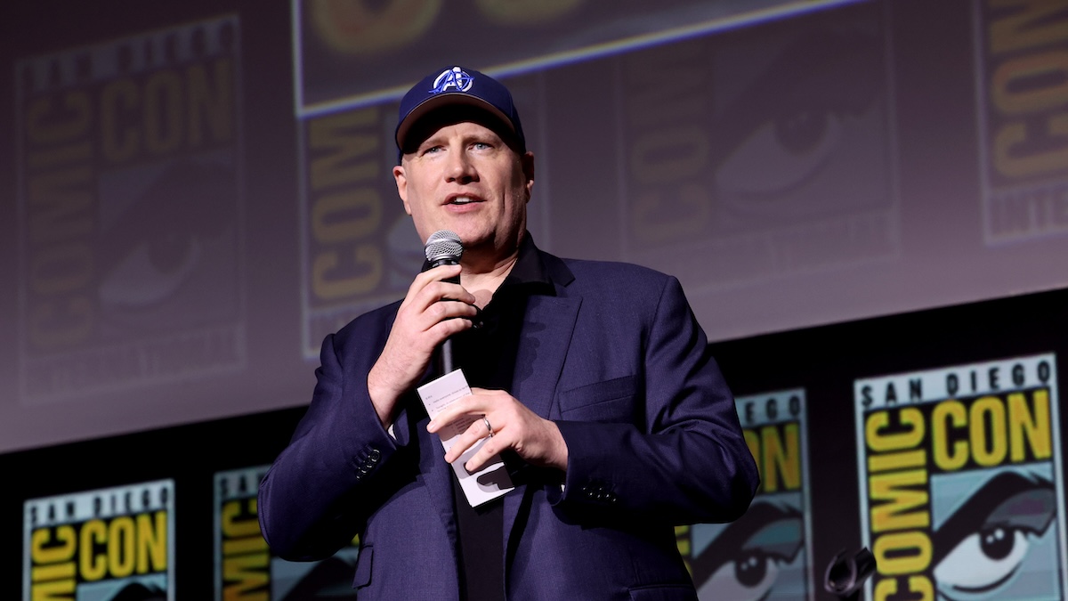 Kevin Feige with a hat