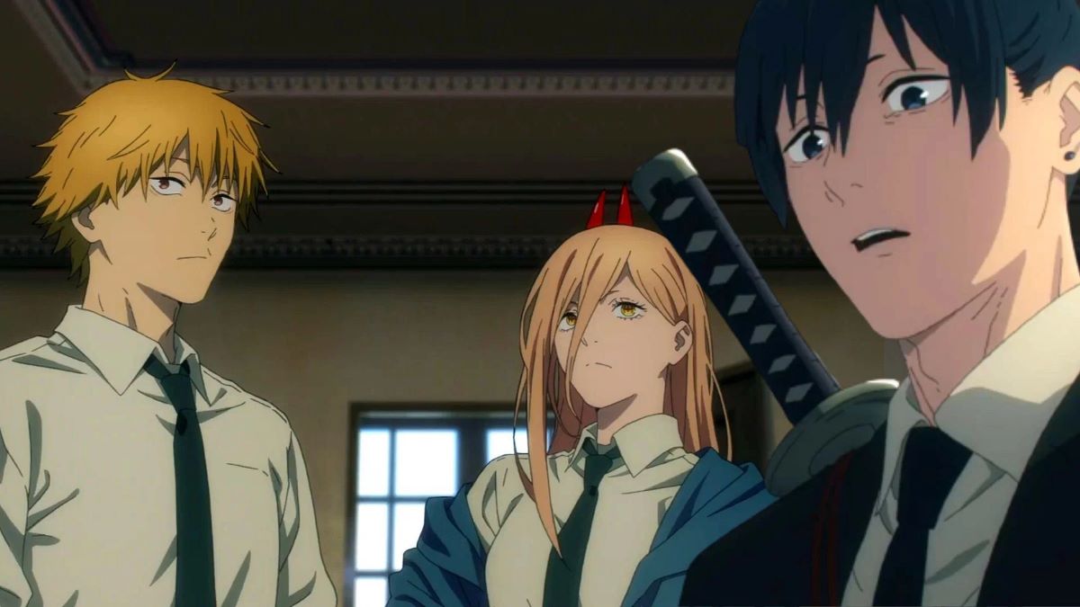 Chainsaw Man trio Aki, Denji, and Power