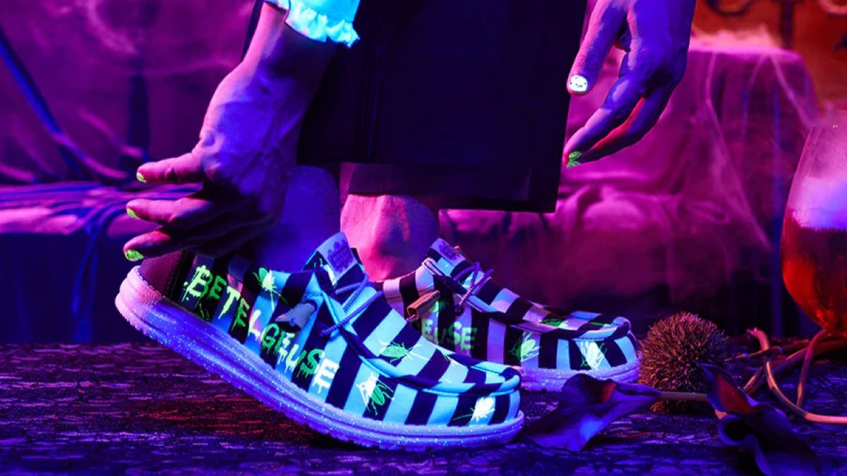 Beetlejuice Beetlejuice x HEYDUDE Sneaker collaboration 2024