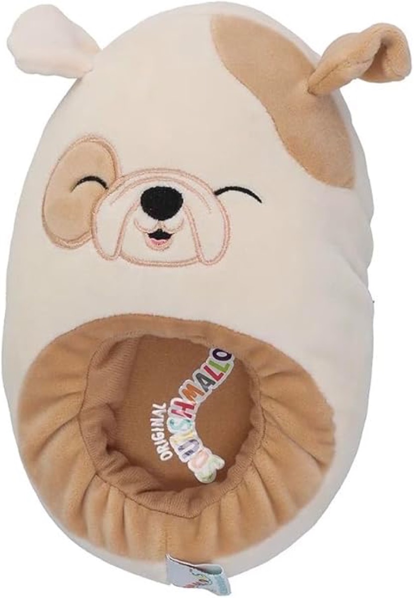 Brock the Bulldog Squishmallow slippers 