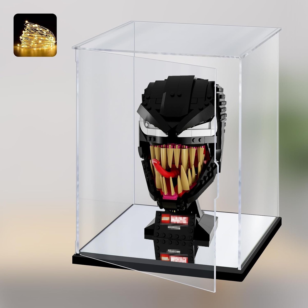 A Clear Acrylic Display Case for Lego Mask