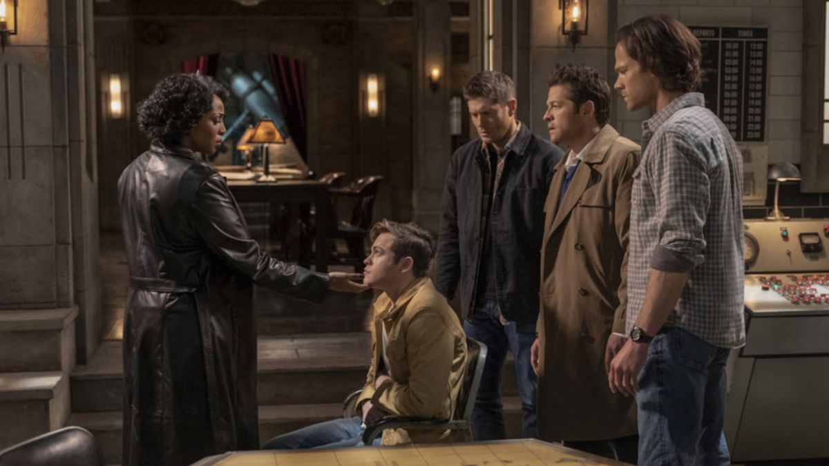 Death with Jack Castiel Sam and Dean Winchester in Supernatural season 15