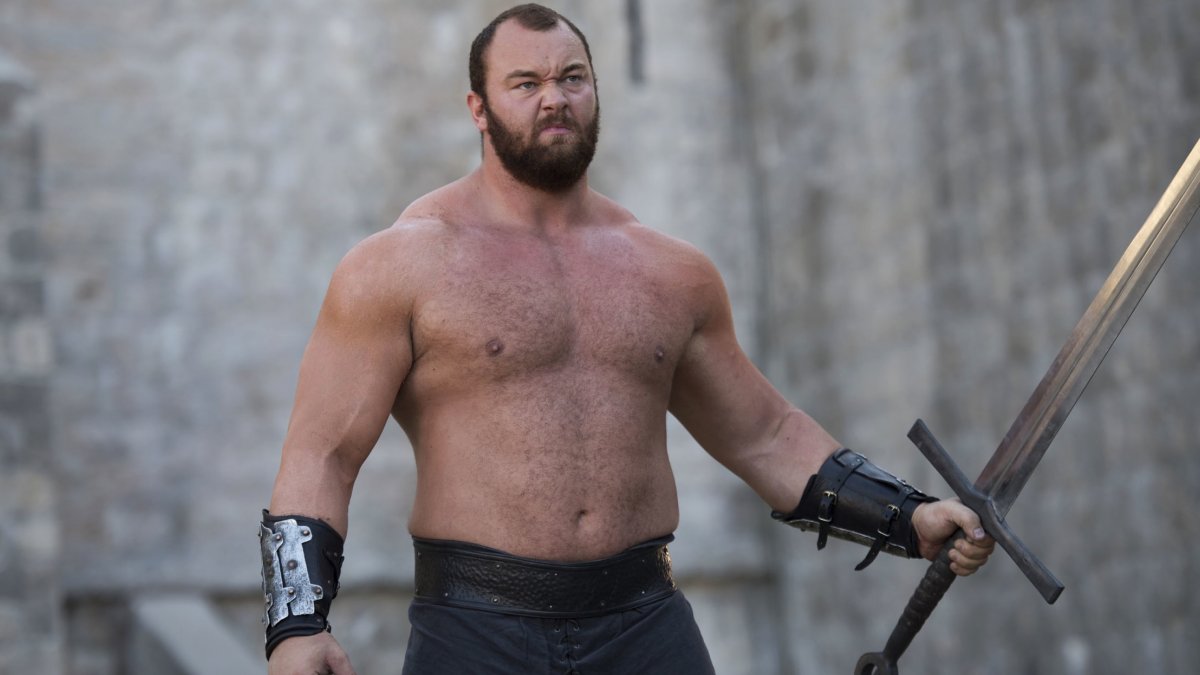 The Mountain wielding a sword in Game of Thrones