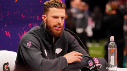 Harrison Butker speaking at the Super Bowl opening night