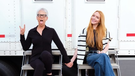 Jamie Lee Curtis and Lindsay Lohan on the set of Freaky Friday 2