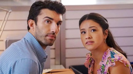 Justin Baldoni as Rafael and Gina Rodriguez as Jane in Jane the Virgin