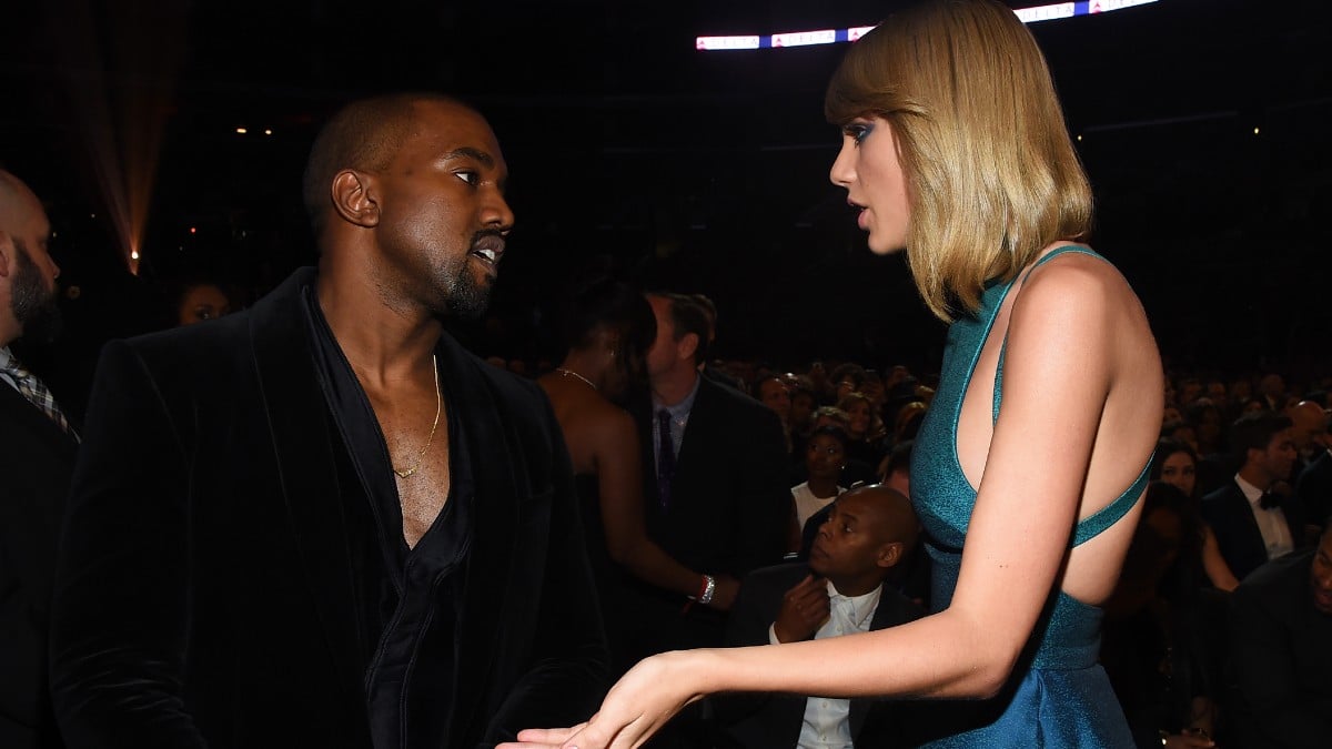 Kanye West and Taylor Swift at the 57th Grammys