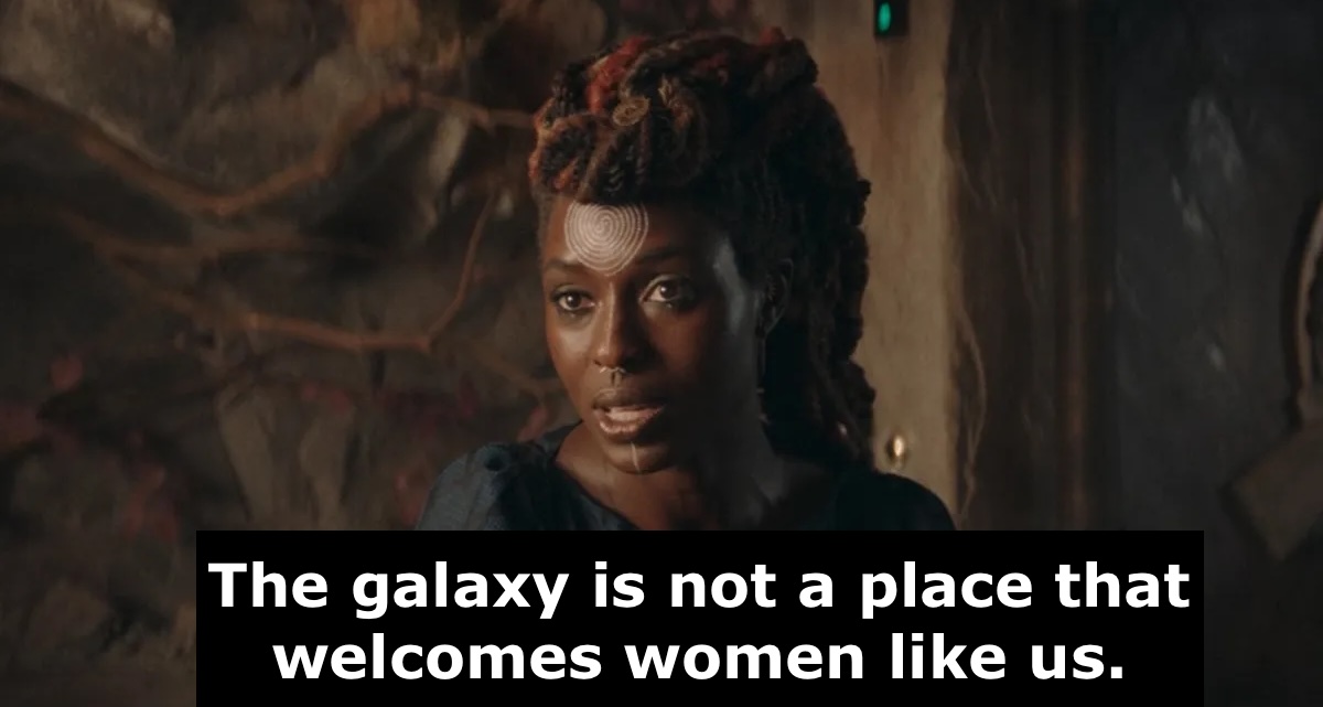 Mother Aniseya with the quote - The galaxy is not a place that welcomes women like us.