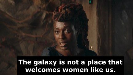 Mother Aniseya with the quote - The galaxy is not a place that welcomes women like us.