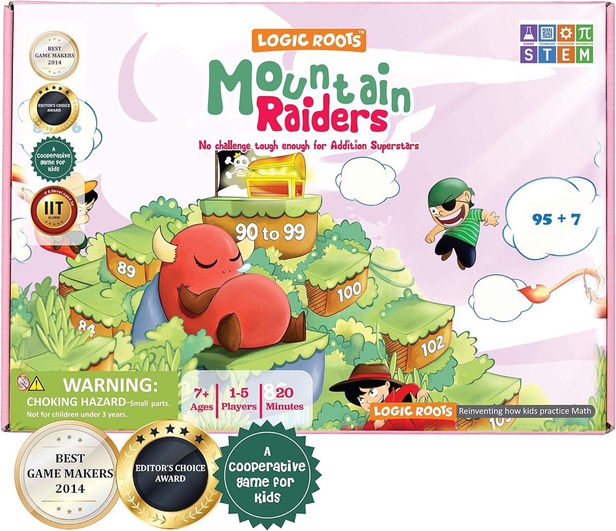 The " Mountain Raiders" board game box art