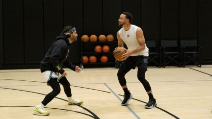 Steph Curry in a still from 'Mr. Throwback'