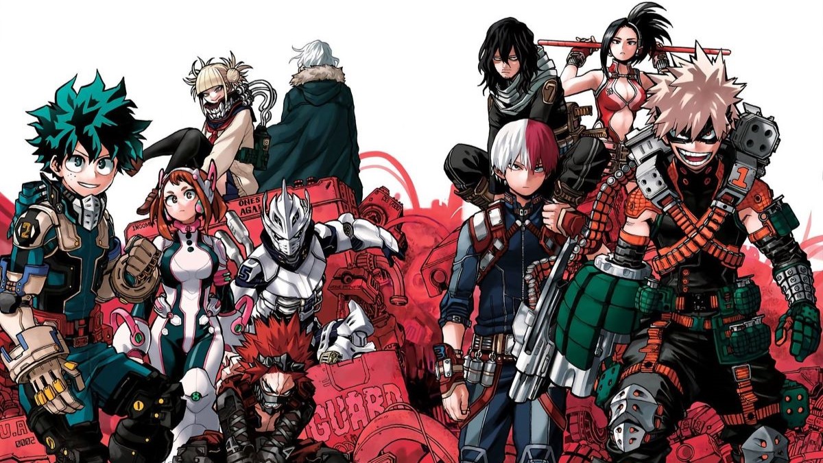 My Hero Academia Deku, Bakugo, Shoto, Uraraka, Kirishima, Momo, Iida, Toga, Shigaraki, and Aizawa