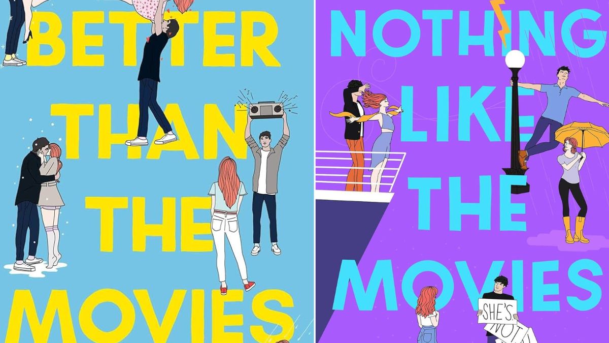 Left: Cover of Better Than the Movies by Lynn Painter. Right: Cover art of Nothing Like The Movies by Lynn Painter