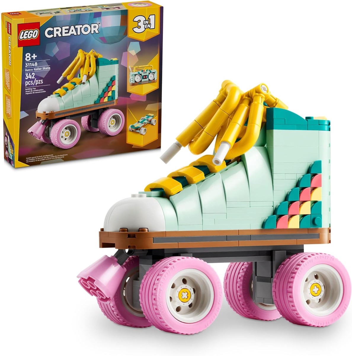 A LEGO set of a Retro Roller Skate