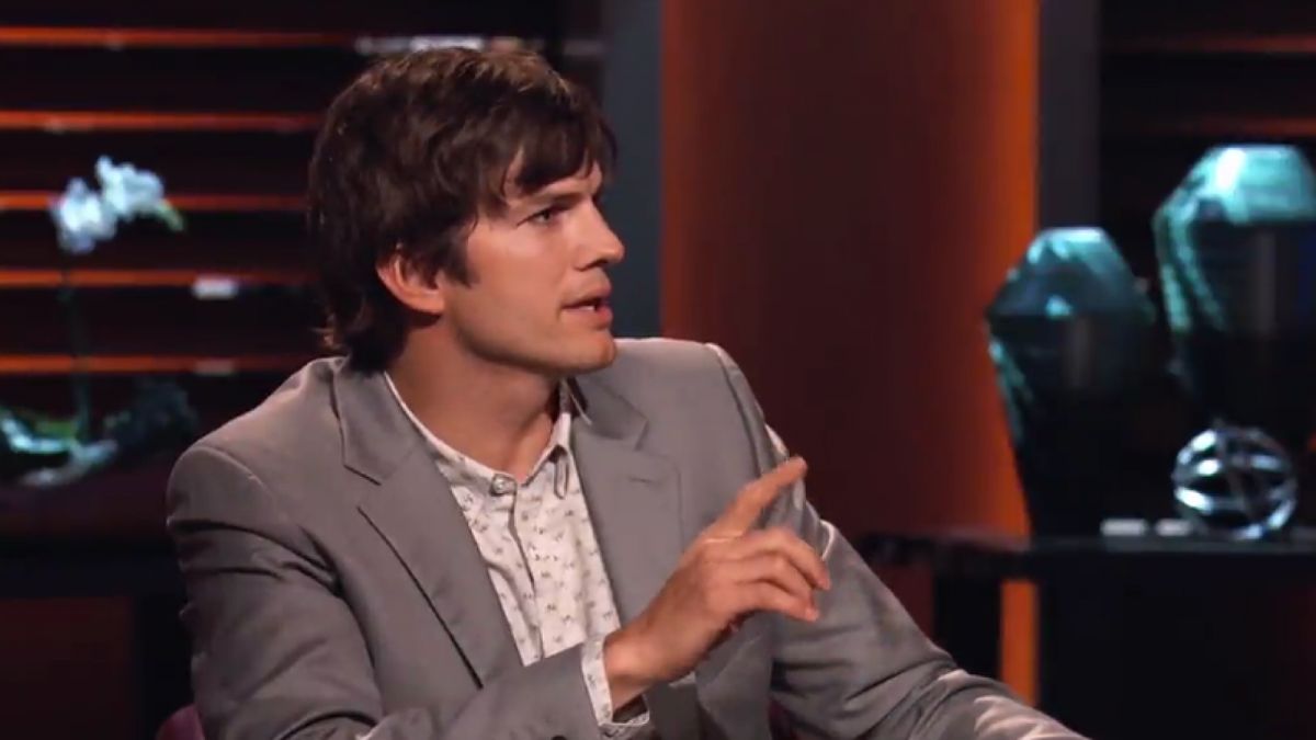 Ashton Kutcher appearing on Shark Tank as a Guest Shark