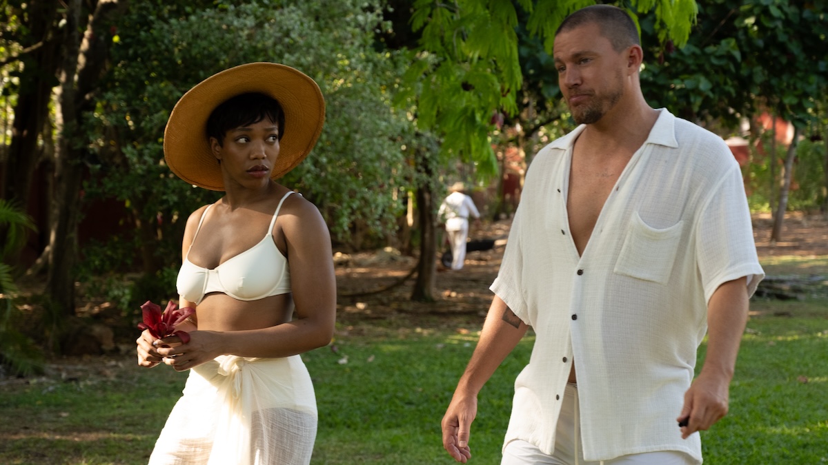 naomi ackie and channing tatum walking next to each other