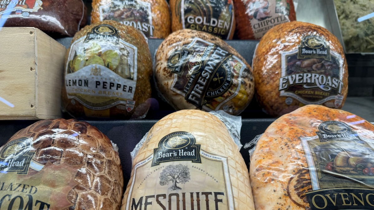 Boar's Head deli meats in a deli case.