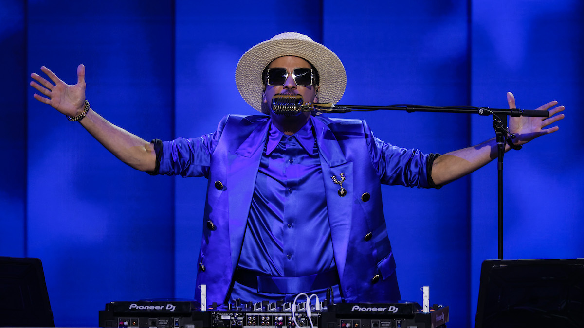 DJ Cassidy performs during the Democratic National Convention