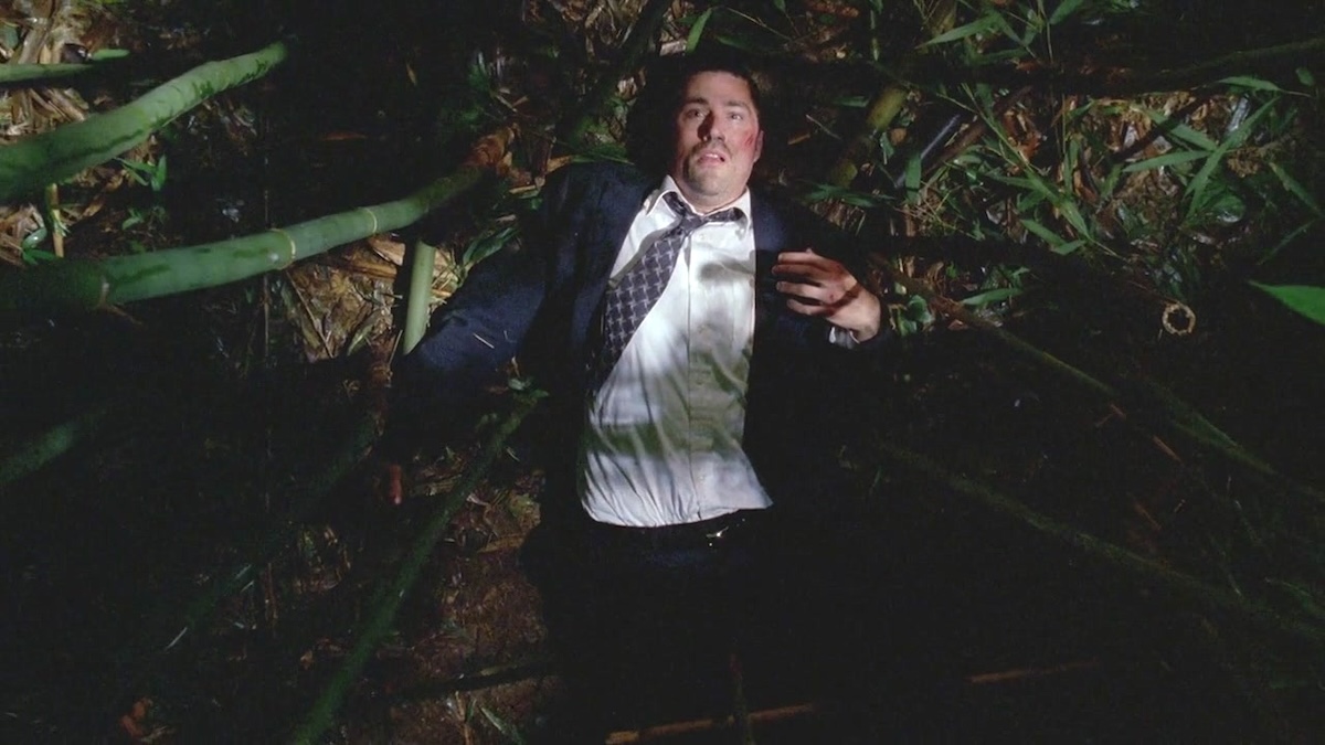 jack shephard lying on the ground after the crash on lost