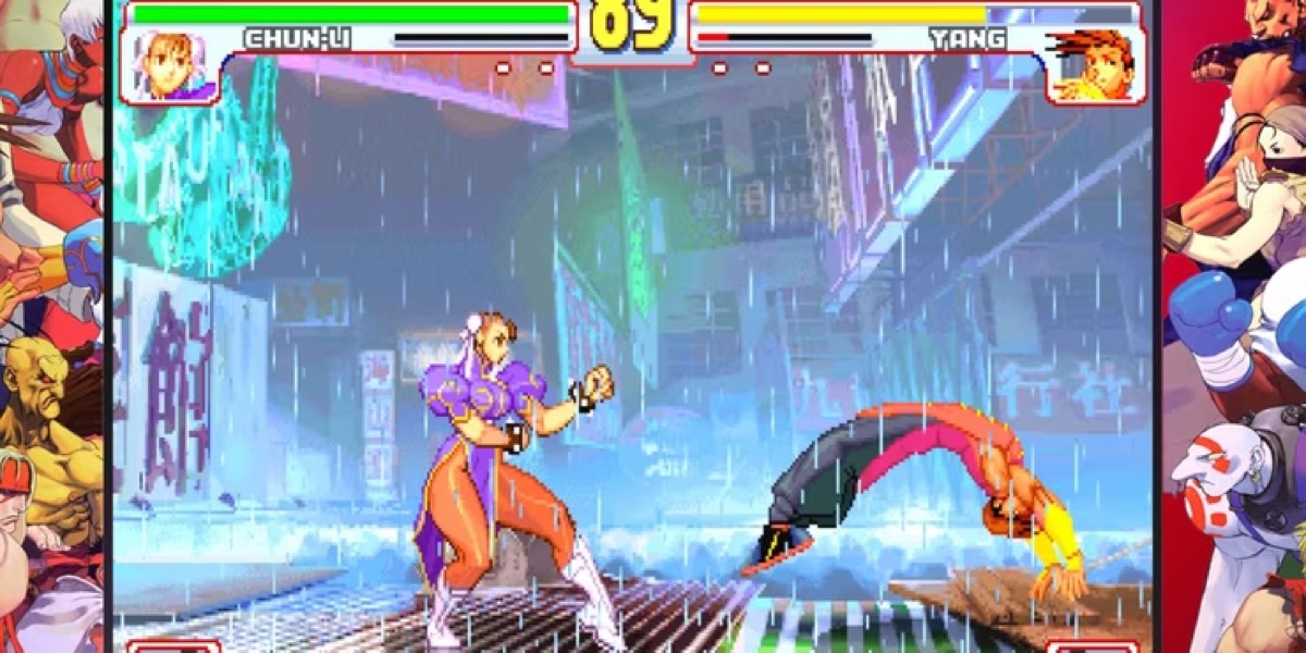 Two fighters prepare to trade blows in "Street Fighter 3: Third Strike"