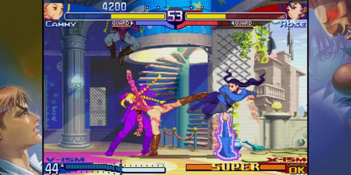 Two fighters battle it out in "Street Fighter Alpha 3"