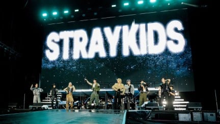 Bang Chan, Lee Know, Felix, Changbin, Han, Seungmin, I.N and Hyunjin of Stray Kids perform for I-Days at Ippodromo SNAI La Maura.