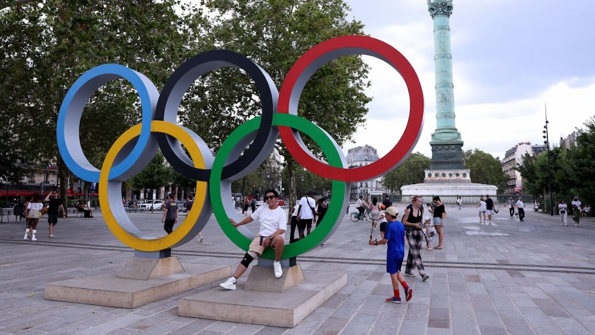 Olympic rings in Paris 2024.