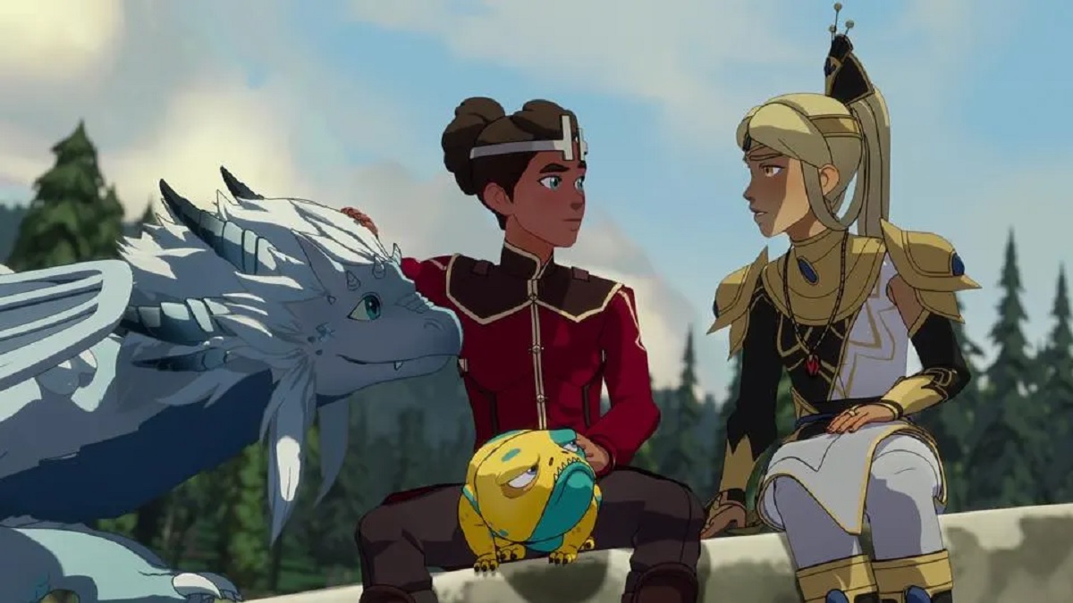 Prince Zeran and Queen Aanya, alongside dragon Zyn and Glow Toad