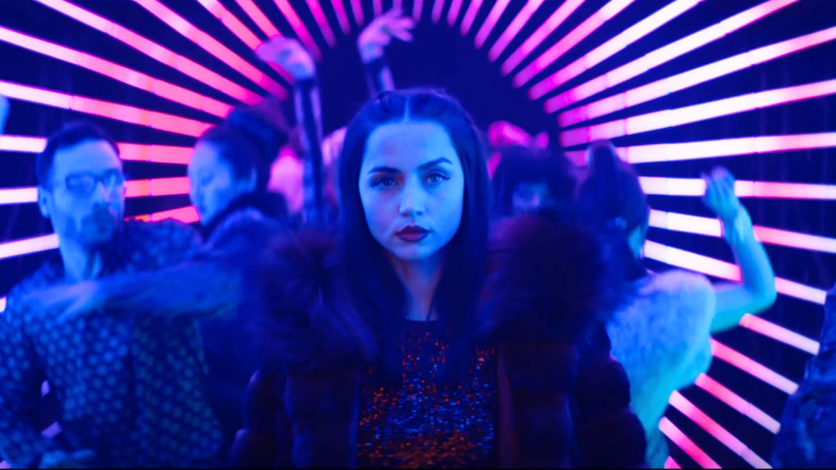 Ana De Armas as Eve Macarro arrives at a nightclub in From the world of John Wick Ballerina